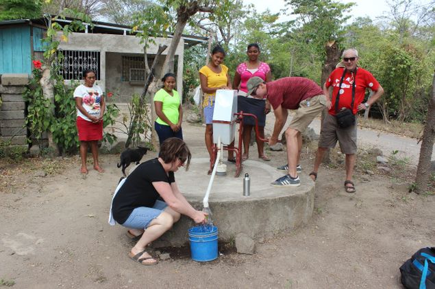 The well in San Luis donated originally by Dr Paul McArthur. Up for upgrading but the only deep and pure water well that they have.