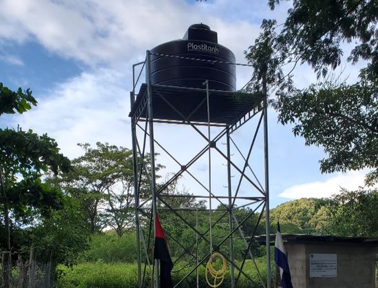 The electric water pump and tower in the village of La Vigia