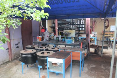 Some of the energy efficient stoves at the factory